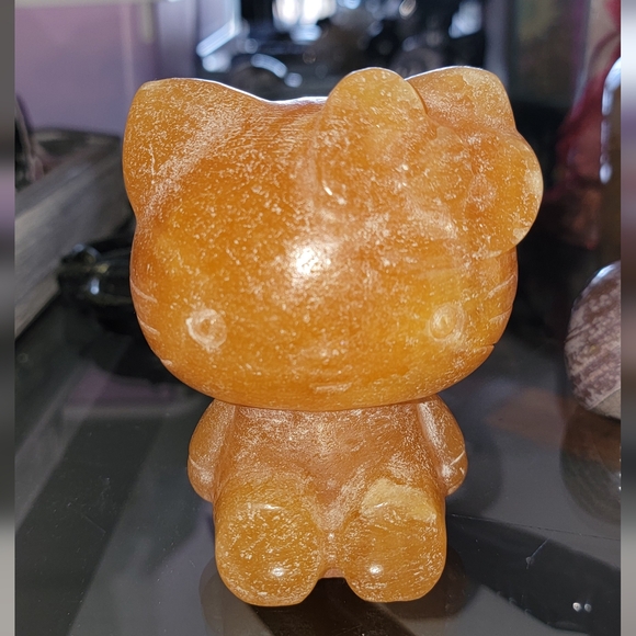 Orange Calcite Hello Kitty Crystal - Picture 6 of 6